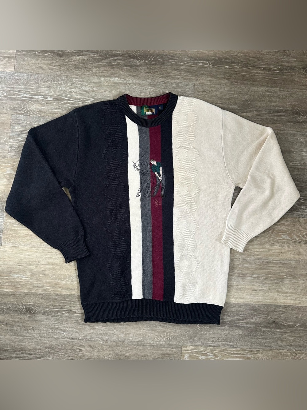 STEVE STRICKER FOR FAIRWAY SPORT Men's Embroidered Golf Grandpa Sweater VTG Sz M